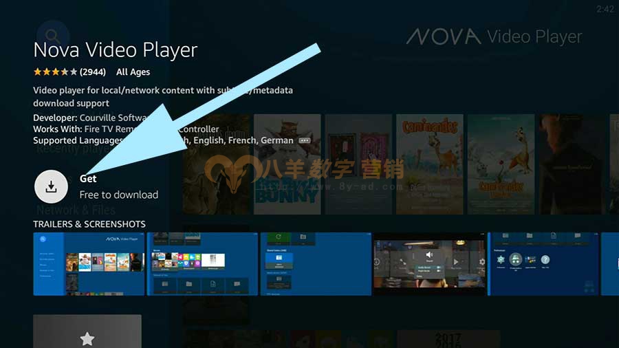 在 Fire TV Stick 上安装 Nova Video Player