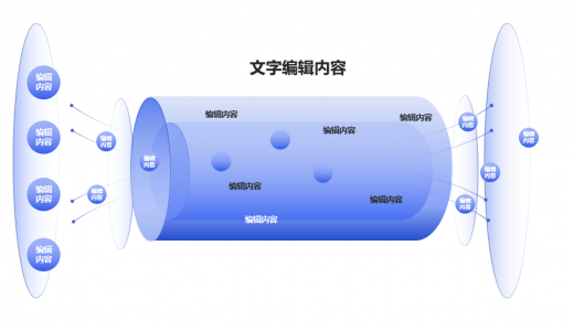 产品功能流程图左中右结构PPT模板